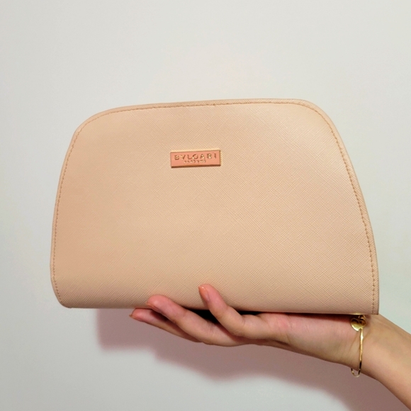 BULGARI light pink perfume zipper pouch - Picture 1 of 5